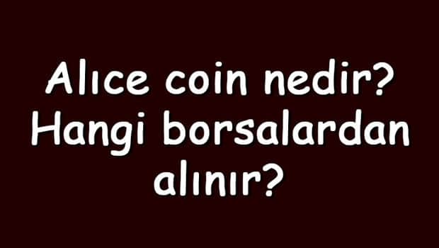 Alıce coin nedir? Hangi borsalardan alınır? Myneighboralice ne zaman çıktı? Ne iş yapar?