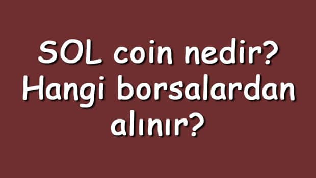 SOL coin nedir? Hangi borsalardan alınır? Solana ne zaman çıktı? Ne iş yapar?